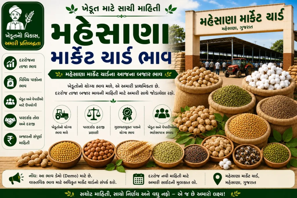 Mehsana Market Yard Bhav Today
